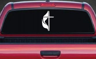 Methodist Cross Christian Car or Truck Window Decal Sticker