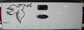 Open Dove Christian Car or Truck Window Decal Sticker (Black)