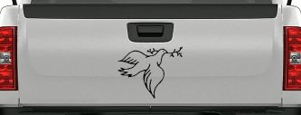 Open Dove Christian Car or Truck Window Decal Sticker (Black)