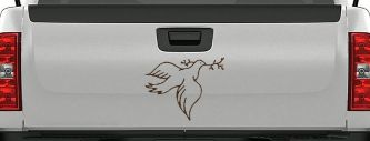 Open Dove Christian Car or Truck Window Decal Sticker (Brown)