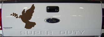 Dove Christian Car or Truck Window Decal Sticker (Brown)