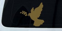 Christian Dove Vinyl Decal Car Truck Window Sticker (Gold)