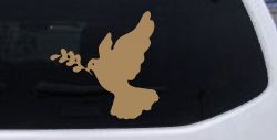 Christian Dove Vinyl Decal Car Truck Window Sticker (Light Brown)