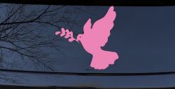 Christian Dove Vinyl Decal Car Truck Window Sticker (Pink)