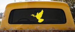 Christian Dove Vinyl Decal Car Truck Window Sticker (Yellow)