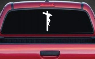 Jesus on Cross Christian Car or Truck Window Decal Sticker