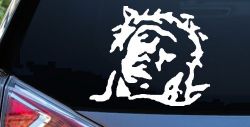Jesus with Thorn Crown Christian Car or Truck Window Decal Sticker