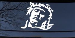 Jesus with Thorn Crown Christian Car or Truck Window Decal Sticker