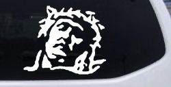 Jesus with Thorn Crown Christian Car or Truck Window Decal Sticker