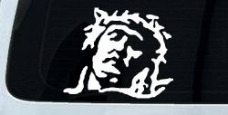 Jesus with Thorn Crown Christian Car or Truck Window Decal Sticker