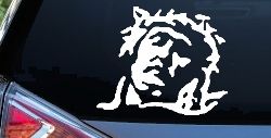 Jesus with Thorn Crown Christian Car or Truck Window Decal Sticker