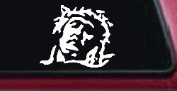 Jesus with Thorn Crown Christian Car or Truck Window Decal Sticker