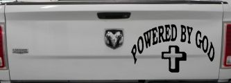Powered By God Christian Car Truck Window Vinyl Decal Sticker Faith (Black)