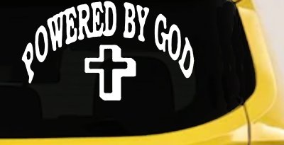 Powered By God Christian Car Truck Window Vinyl Decal Sticker Faith