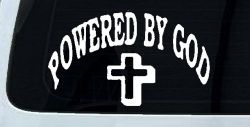 Powered By God Christian Car or Truck Window Decal Sticker