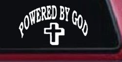 Powered By God Christian Car or Truck Window Decal Sticker