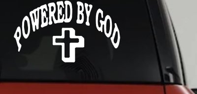 Powered By God Christian Car Truck Window Vinyl Decal Sticker Faith