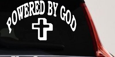 Powered By God Christian Car Truck Window Vinyl Decal Sticker Faith