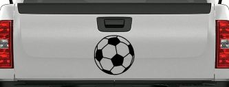 Soccer Ball  Sports Car or Truck Window Decal Sticker (Black)
