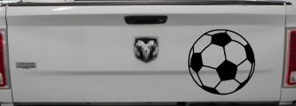 Soccer Ball  Sports Car or Truck Window Decal Sticker (Black)