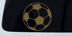 Soccer Ball  Sports Car or Truck Window Decal Sticker (Gold)