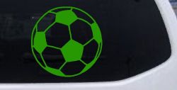 Soccer Ball  Sports Car or Truck Window Decal Sticker (Lime)