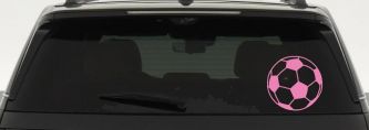 Soccer Ball  Sports Car or Truck Window Decal Sticker (Pink)