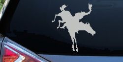 Bucking Bronco Horse Western Farm Ranch Rodeo Car or Truck Window Decal Sticker (Light Gray)