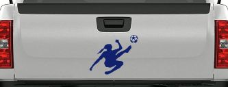 Girl Soccer Sports Car or Truck Window Vinyl Decal Sticker (Navy)