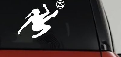 Girl Soccer Sports Car or Truck Window Vinyl Decal Sticker