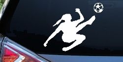 Girl Soccer Sports Car or Truck Window Decal Sticker