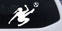 Girl Soccer Sports Car or Truck Window Decal Sticker