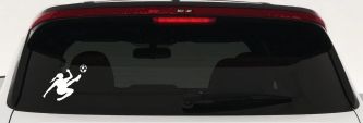 Girl Soccer Sports Car or Truck Window Decal Sticker (White)