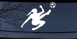 Girl Soccer Sports Car or Truck Window Decal Sticker