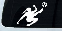 Girl Soccer Sports Car or Truck Window Decal Sticker