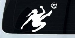 Girl Soccer Sports Car or Truck Window Decal Sticker