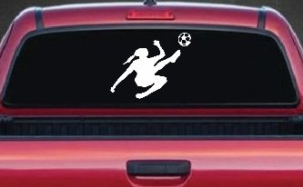 Girl Soccer Sports Car or Truck Window Decal Sticker