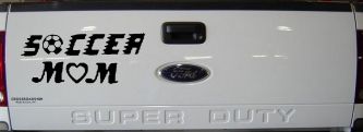 Soccer Mom Car or Truck Window Decal Sticker (Black)
