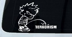 Pee on Terrorism Car or Truck Window Decal Sticker