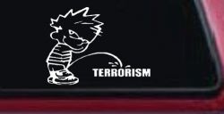 Pee on Terrorism Car or Truck Window Decal Sticker