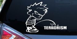 Pee on Terrorism Car or Truck Window Decal Sticker