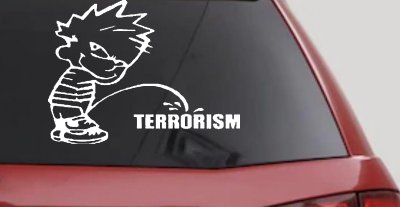 Pee on Terrorism Car or Truck Window Vinyl Decal Sticker