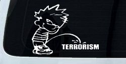 Pee on Terrorism Car or Truck Window Decal Sticker