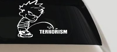 Pee on Terrorism Car or Truck Window Vinyl Decal Sticker