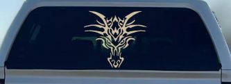 Tribal Dragon Head Car or Truck Window Decal Sticker (Desert Sand)
