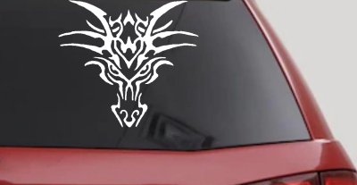 Tribal Dragon Head Car or Truck Window Vinyl Decal Sticker