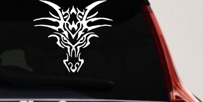 Tribal Dragon Head Car or Truck Window Vinyl Decal Sticker