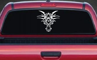 Tribal Dragon Head Car or Truck Window Decal Sticker