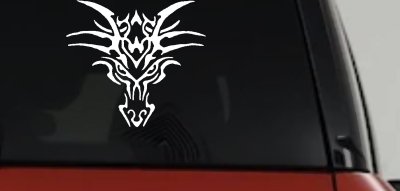Tribal Dragon Head Car or Truck Window Vinyl Decal Sticker