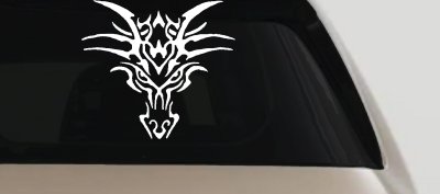 Tribal Dragon Head Car or Truck Window Vinyl Decal Sticker